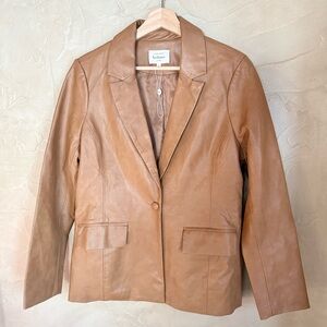 Böhme Camel Faux Leather Blazer Jacket | NWT | Size Small
